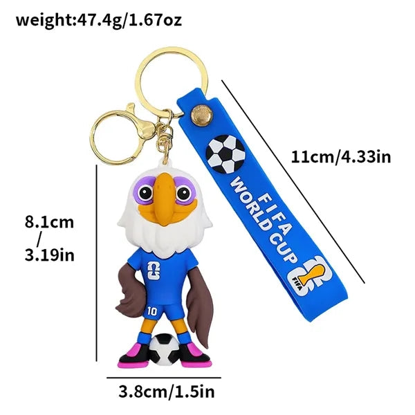 2026 World Cup Cartoon Mascot Keychain