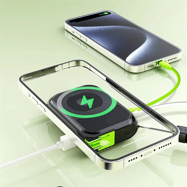 10000mAh 22.5W Fast Charging Power Bank With Built-In Cables