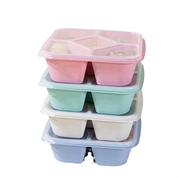 Wheat Straw BPA-Free 5 Compartments Bento Snack Boxes