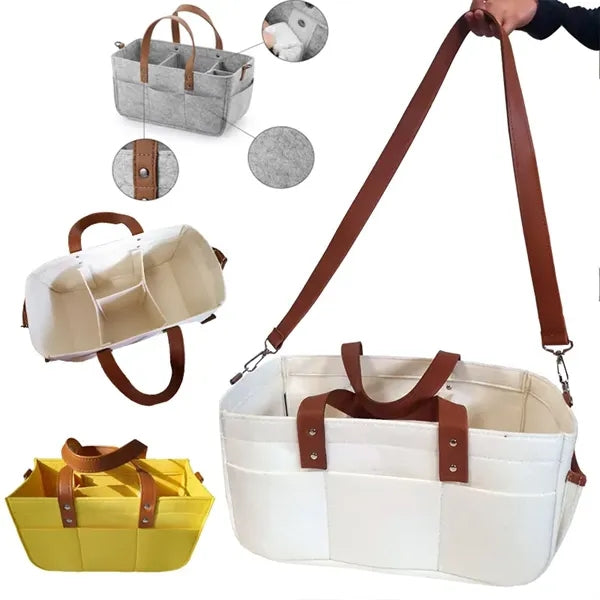 Multiple Compartments Felt Baby Diaper Caddy Organizer