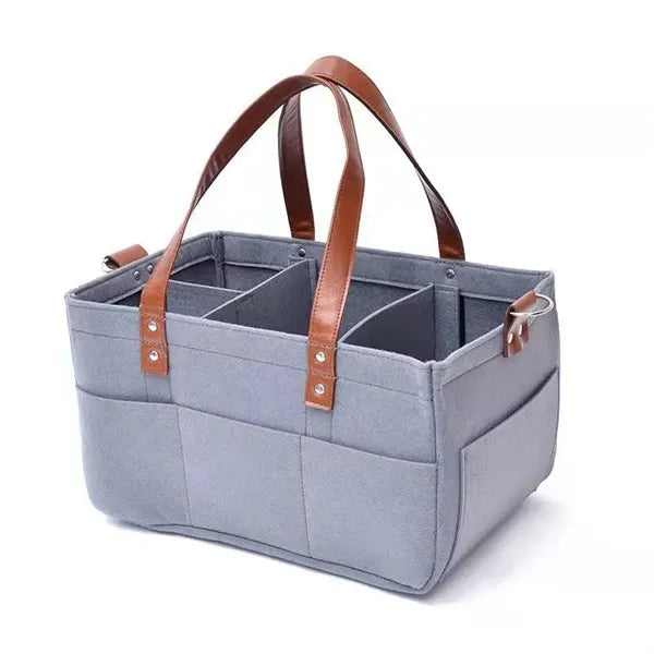Multiple Compartments Felt Baby Diaper Caddy Organizer