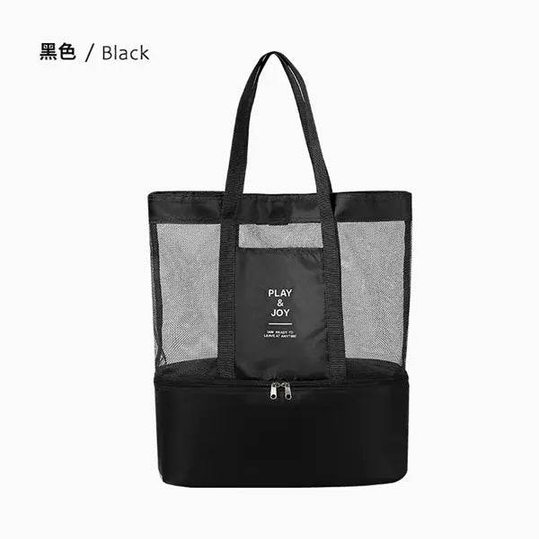 Detachable Mesh Beach Tote Bags with Cooler Compartment