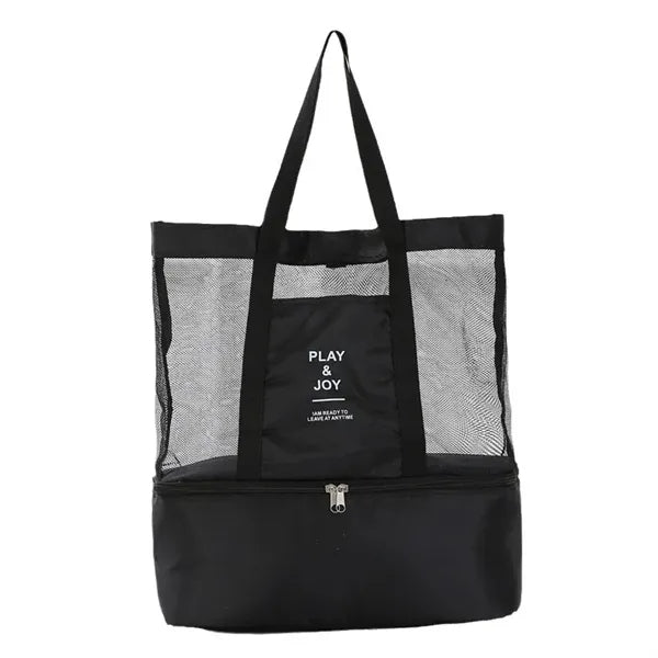 Detachable Mesh Beach Tote Bags with Cooler Compartment