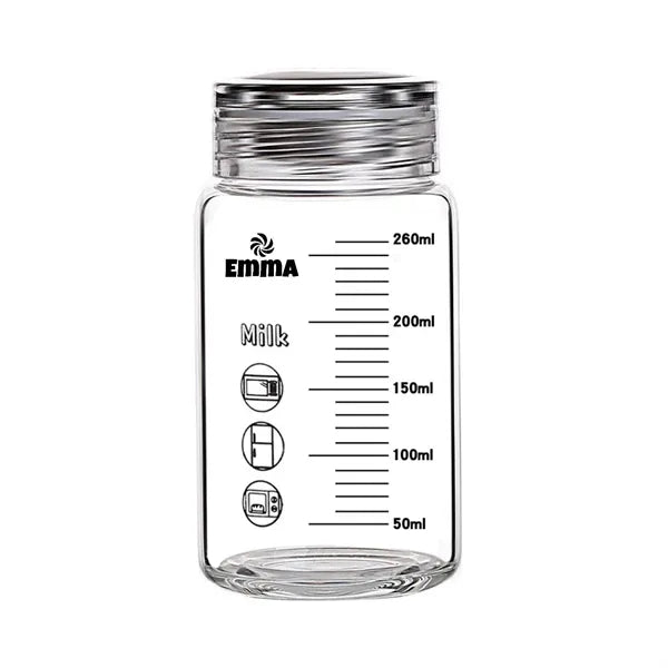 8.8oz Scaled Wide Mouth Glass Milk Bottle