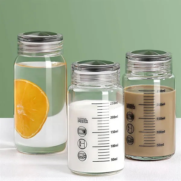 8.8oz Scaled Wide Mouth Glass Milk Bottle