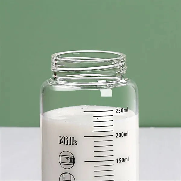 8.8oz Scaled Wide Mouth Glass Milk Bottle