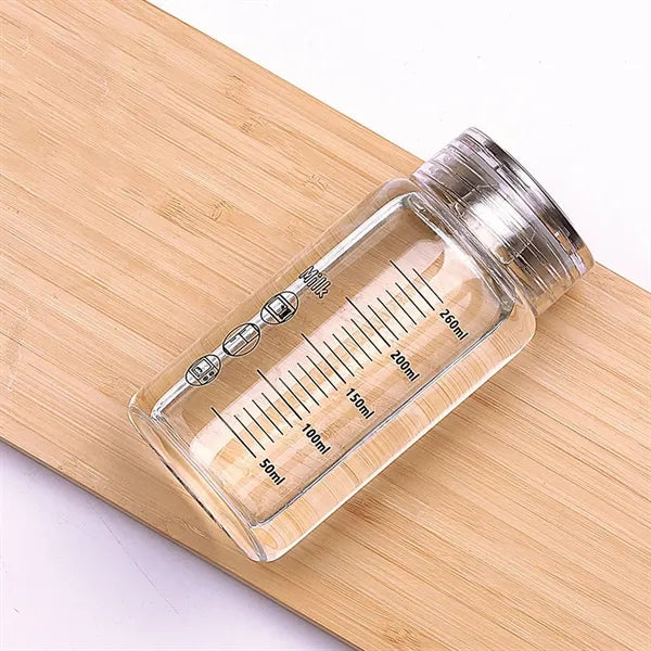 8.8oz Scaled Wide Mouth Glass Milk Bottle