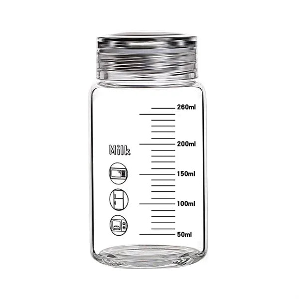 8.8oz Scaled Wide Mouth Glass Milk Bottle