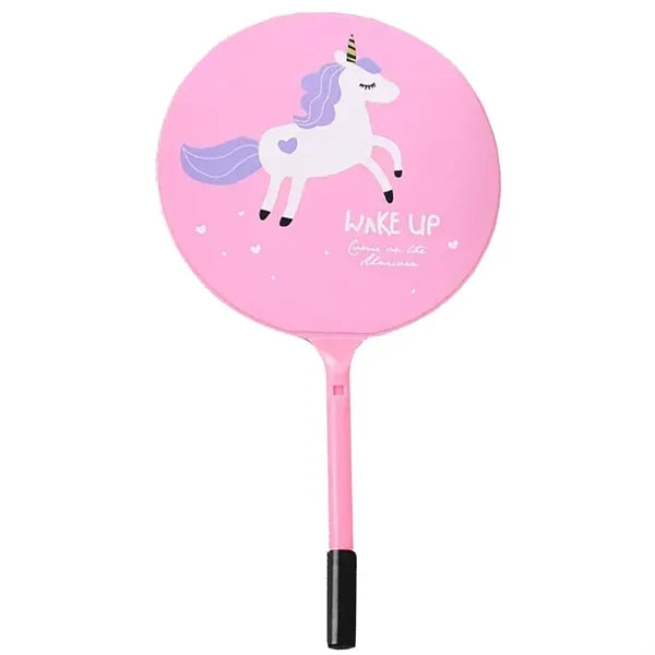 Multifunctional Plastic Handheld Unicorn Fan w/Ballpoint Pen