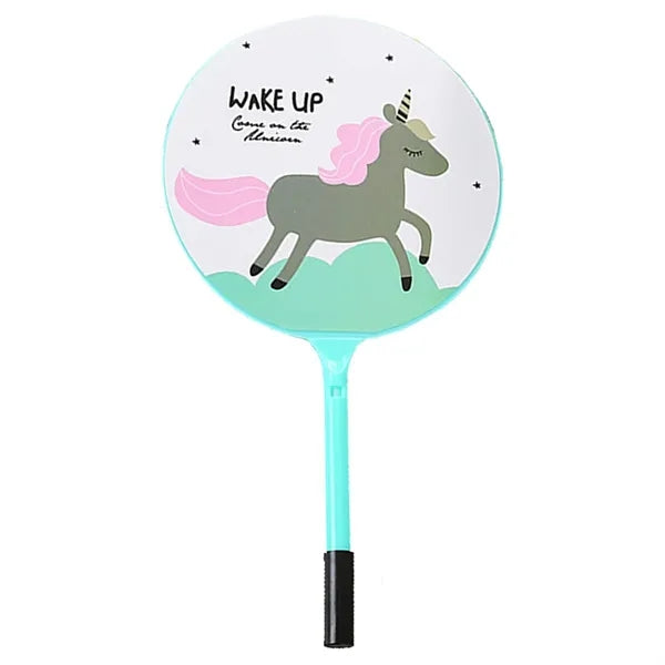 Multifunctional Plastic Handheld Unicorn Fan w/Ballpoint Pen