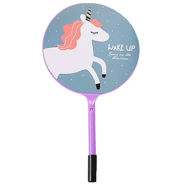 Multifunctional Plastic Handheld Unicorn Fan w/Ballpoint Pen