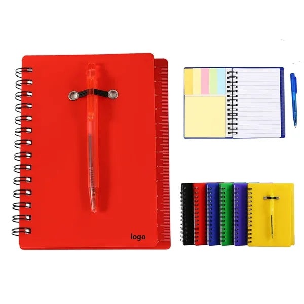 Eco Spiral Notebook With Pen & Sticky Notes Set