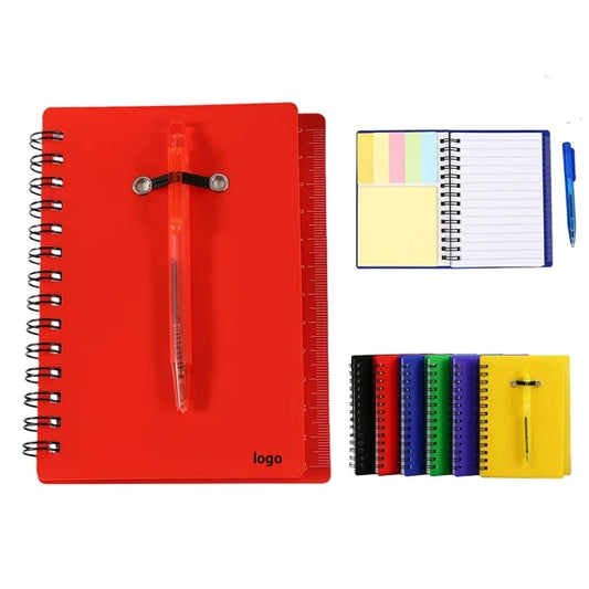 Eco Spiral Notebook With Pen & Sticky Notes Set