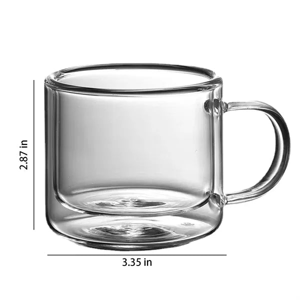 8Oz double-layer glass insulated coffee cup