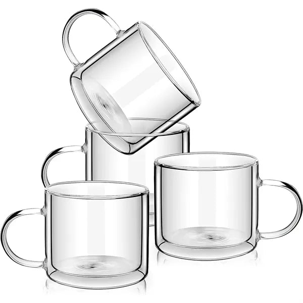 8Oz double-layer glass insulated coffee cup