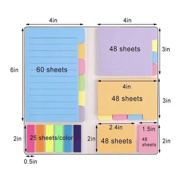 PU Leather Cover Sticky Notes Set Planner Dividers Tabs