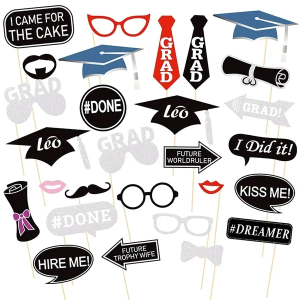 College Graduation Party Funny Photo Prop Set