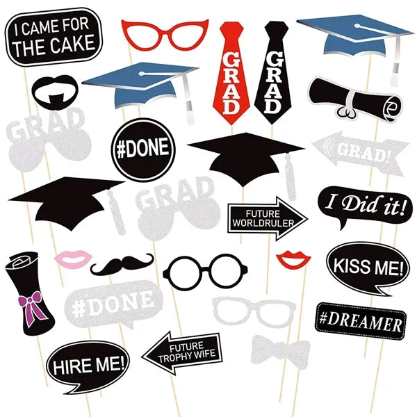 College Graduation Party Funny Photo Prop Set
