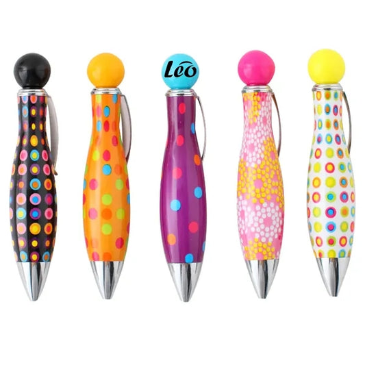 Ballpoint pen w/ six flower film short bowling balls
