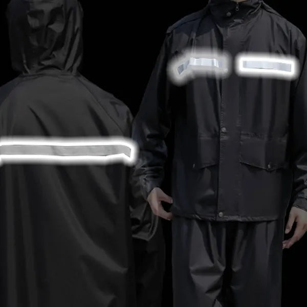 Oxford Thickened Cycling Rain Jacket Set Reflective Strip
