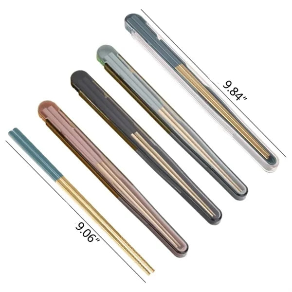 304 stainless steel portable chopstick box student set