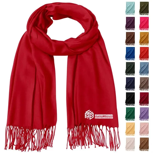 Faux Cashmere Shawl Scarf With Tassels
