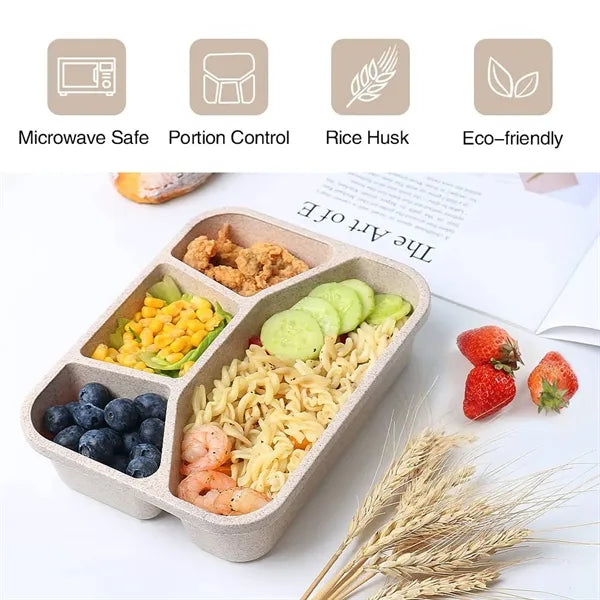Wheat Straw Bento Box Can Be Microwave Heated