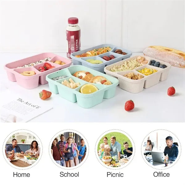 Wheat Straw Bento Box Can Be Microwave Heated