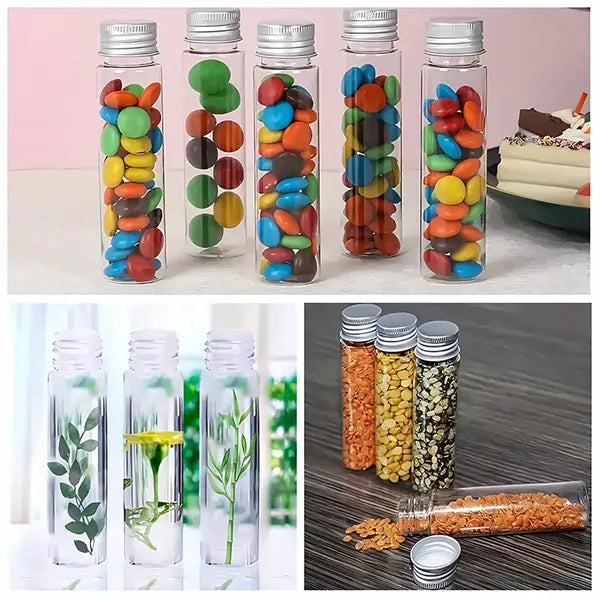 2oz Transparent Plastic Test Tube w/ Screw Cap
