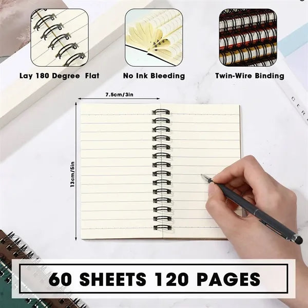 B7 120 Pages Mini Eco Paper Portable Spiral Notebook
