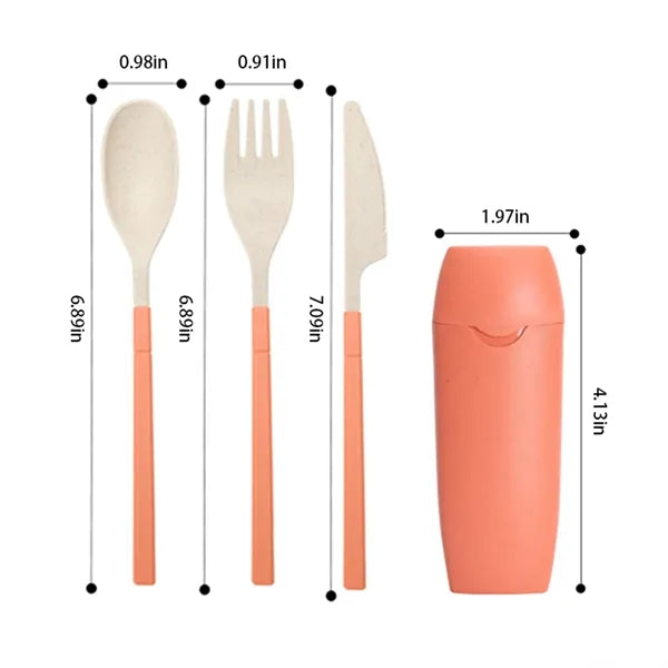 Eco-Friendly Wheat Straw Portable Travel Utensil Set