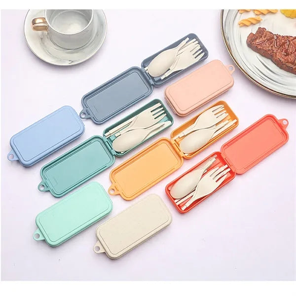Eco-Friendly Wheat Straw Portable Travel Utensil Set