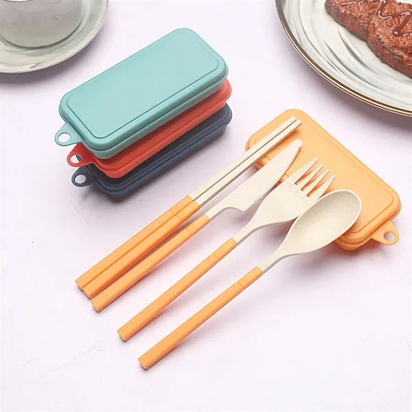Eco-Friendly Wheat Straw Portable Travel Utensil Set