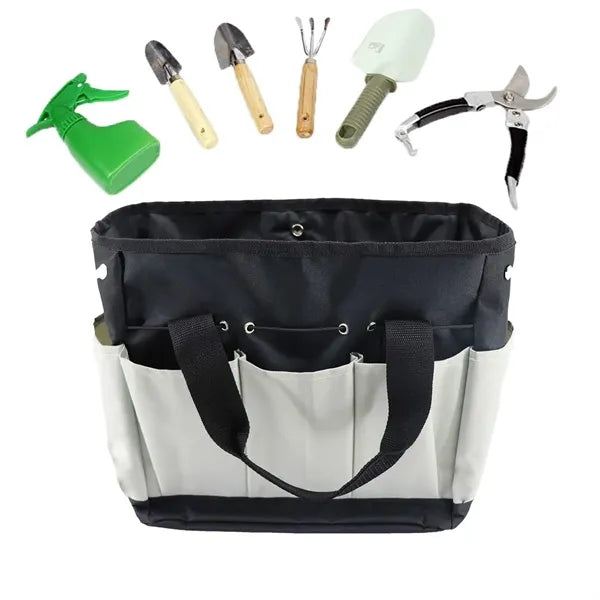 Canvas Garden Tool Tote Bag With 8 Pockets