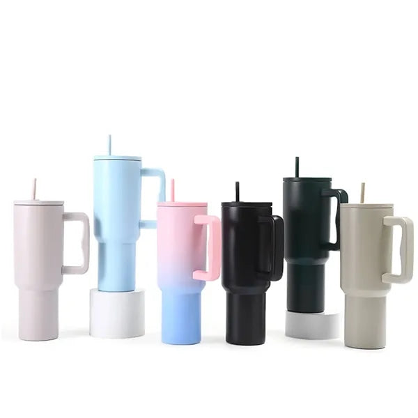 40 oz Portable Handle 304 Stainless Steel Straw Tumbler