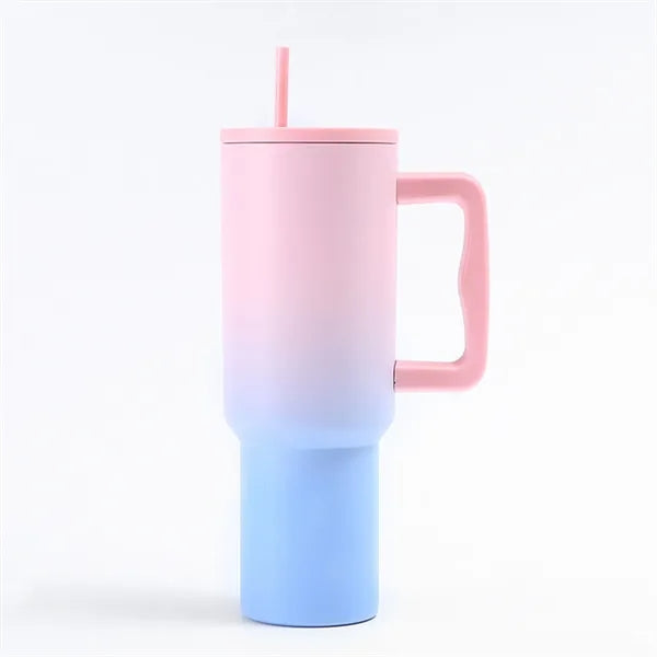 40 oz Portable Handle 304 Stainless Steel Straw Tumbler