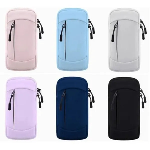 Multi-Pocket Storage Phone Holder Run Armband Wrist Pouch