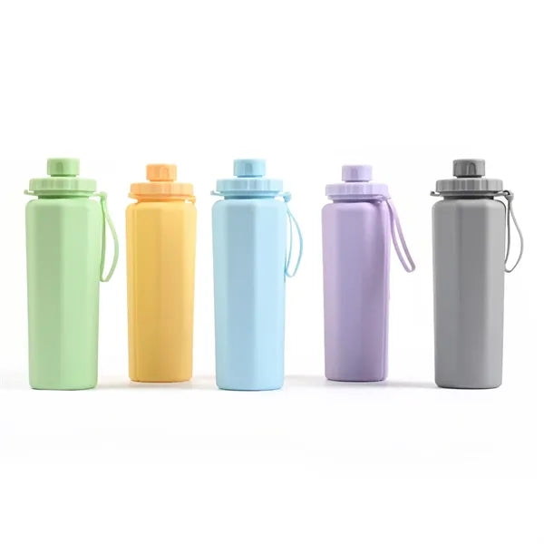 20 oz Silicone Collapsible Sports Water Bottle