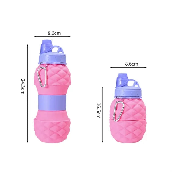 23.7 oz. Pineapple Collapsible Water Bottle with Carabiner