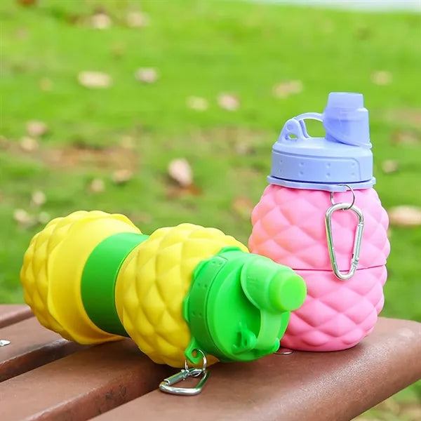 23.7 oz. Pineapple Collapsible Water Bottle with Carabiner