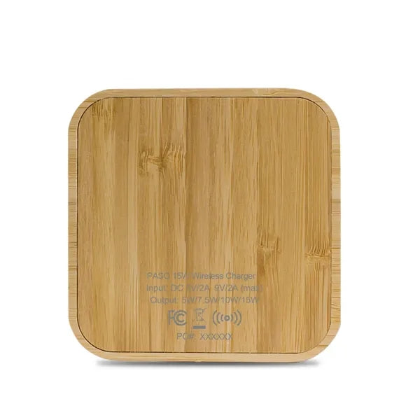 Paso 15W Bamboo Eco-Friendly Wireless Charger