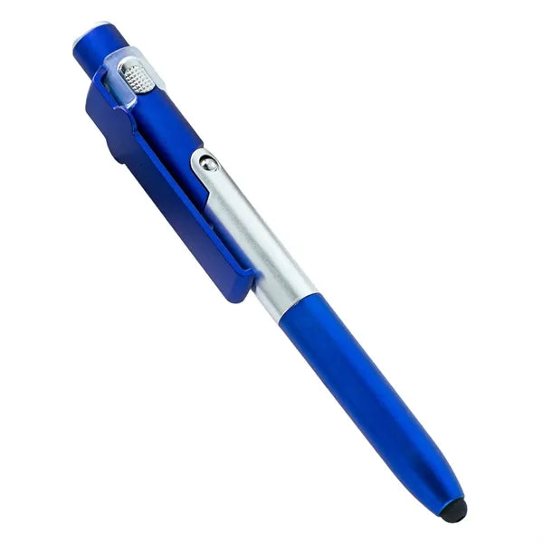 4-in-1 Folding Cell Phone Holder LED Stylus Ballpoint Pen