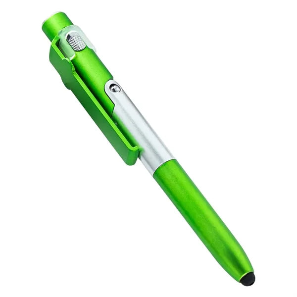 4-in-1 Folding Cell Phone Holder LED Stylus Ballpoint Pen