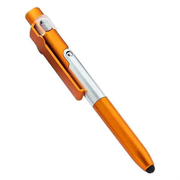 4-in-1 Folding Cell Phone Holder LED Stylus Ballpoint Pen