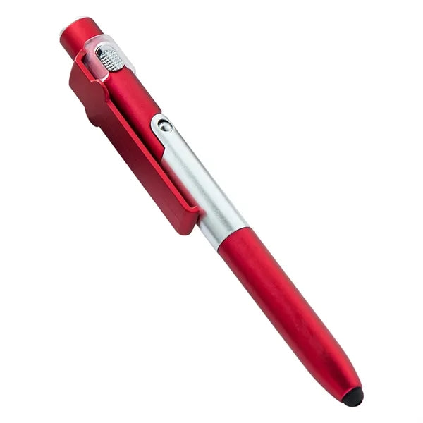 4-in-1 Folding Cell Phone Holder LED Stylus Ballpoint Pen