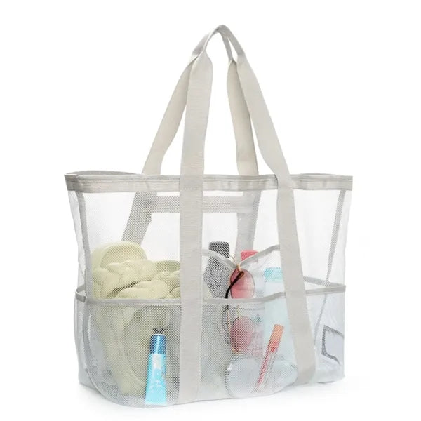 Large Mesh Beach Tote Bag for Sand Toys and Beach Gear