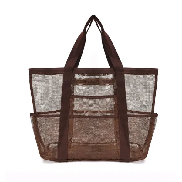 Large Mesh Beach Tote Bag for Sand Toys and Beach Gear