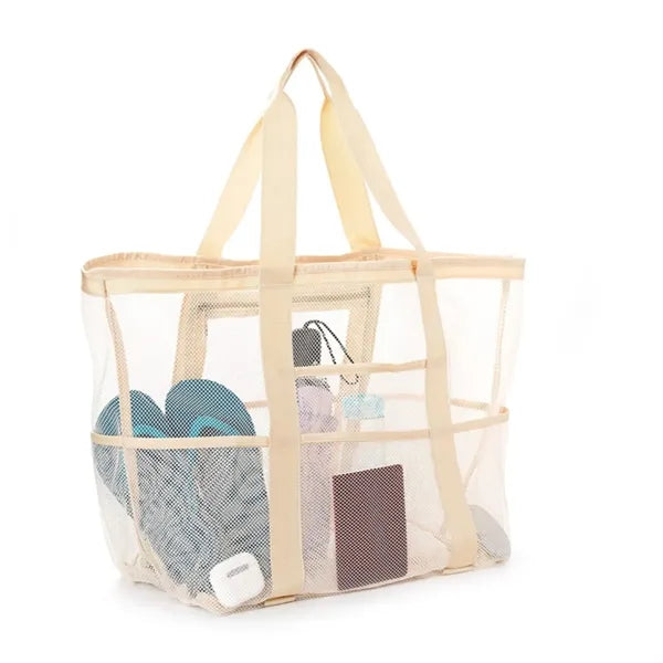Large Mesh Beach Tote Bag for Sand Toys and Beach Gear