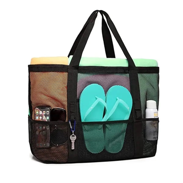 Large Mesh Beach Tote Bag for Sand Toys and Beach Gear
