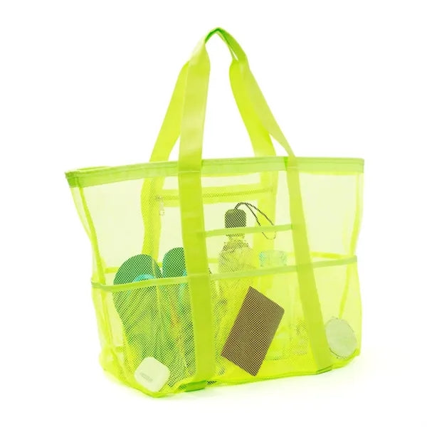Large Mesh Beach Tote Bag for Sand Toys and Beach Gear